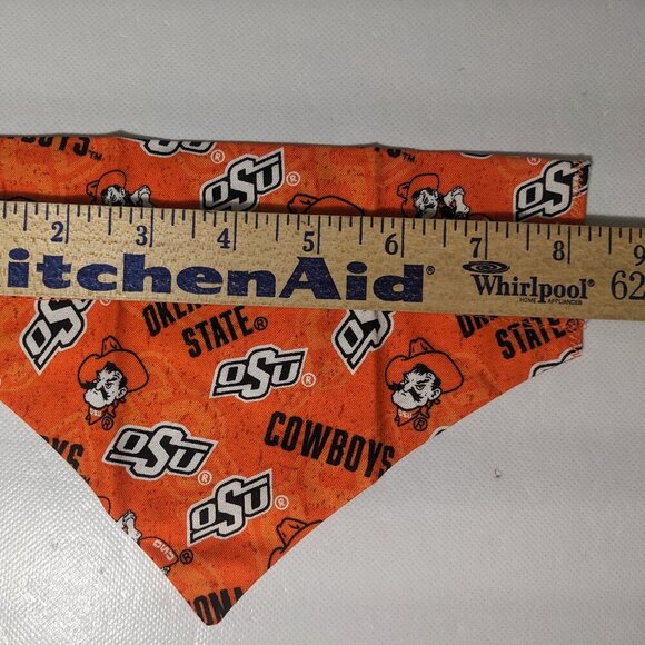 NEW- Homemade OSU Oklahoma State Cowboys Dog Bandana (8" x 6") Size S-M - Picture 3 of 7